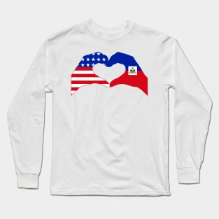 We Heart USA & Haiti Patriot Flag Series Long Sleeve T-Shirt